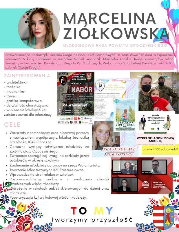 Opis: Plakat o Marcelinie Ziółkowskiej