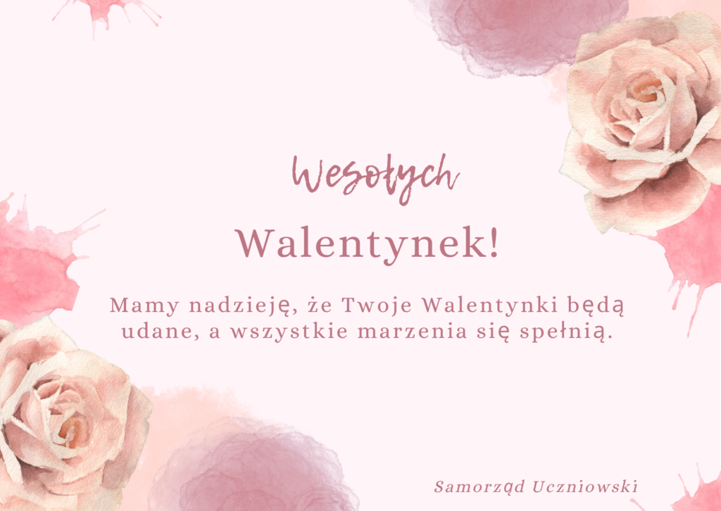 Opis: Kartka Walentynkowa od Samorządu Uczniowskiego