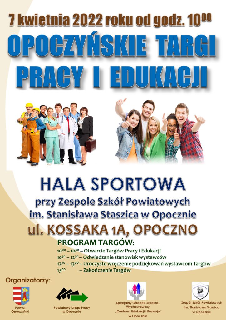 Plakat informacyjny dotyczący - VII OPOCZYŃSKIE TARGI PRACY I EDUKACJI