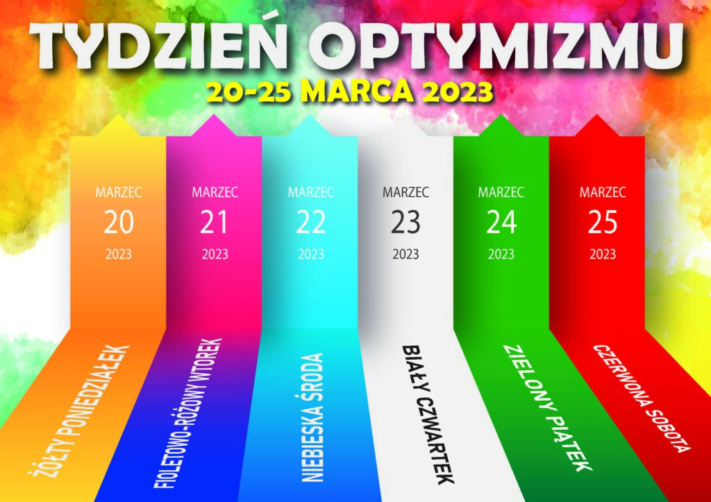 Plakat informacyjny dotyczący Tygodnia optymizmu w ZSP