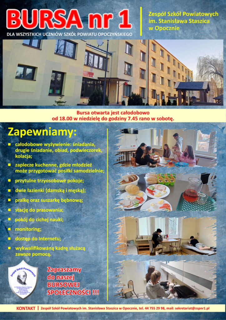 Bursa szkolna przy Zespole Szkół Powiatowych im. Stanisława Staszica w Opocznie