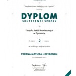 Dyplom Skutecznej Szkoły od Wydawnictwa Pedagogicznego Operon