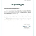 List gratulacyjny od Wydawnictwa Pedagogicznego Operon