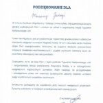 TYDZIEŃ NOBLOWSKI 2023 – dyplom dla pani Marzeny Jarugi